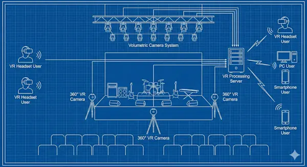VRライブ配信のカメラ配置図