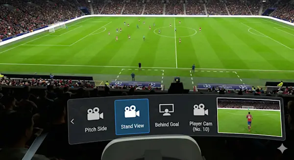 スポーツVRの視点切り替え画面