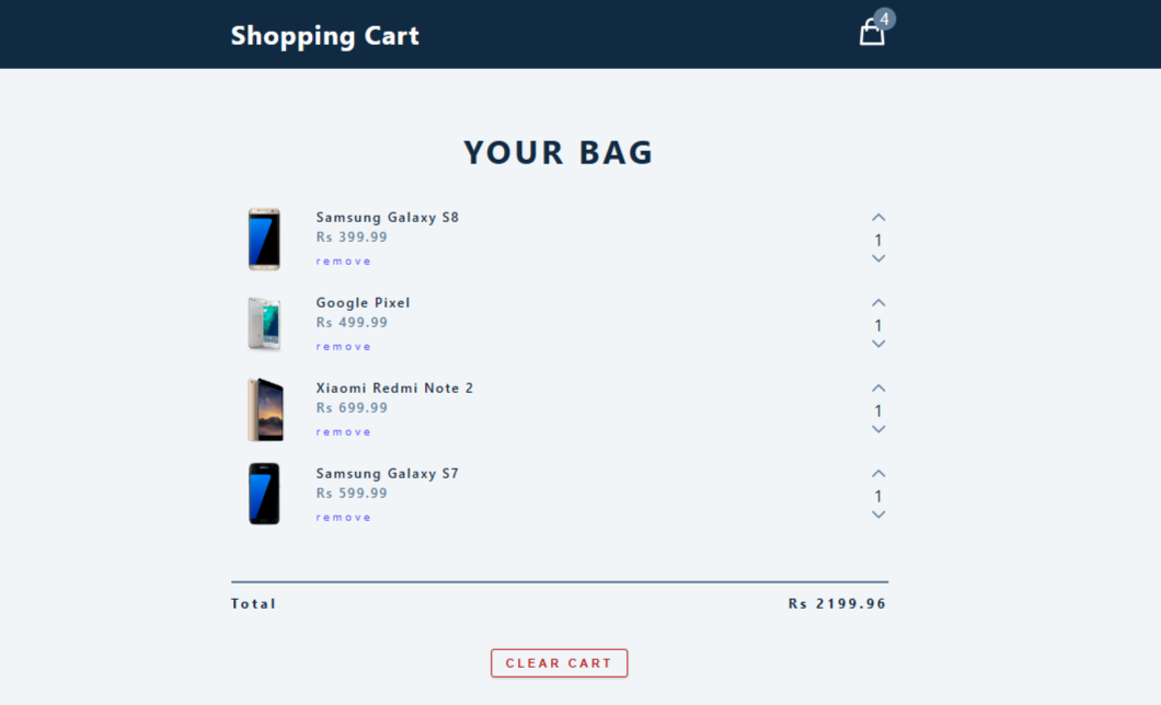 Shopping Cart - Redux Toolkit