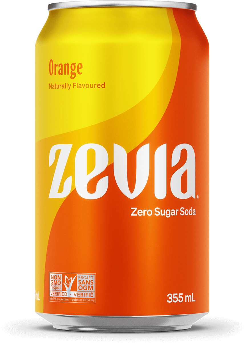 Orange Zevia Soda Natural Zero Sugar, Zero Calorie Soda