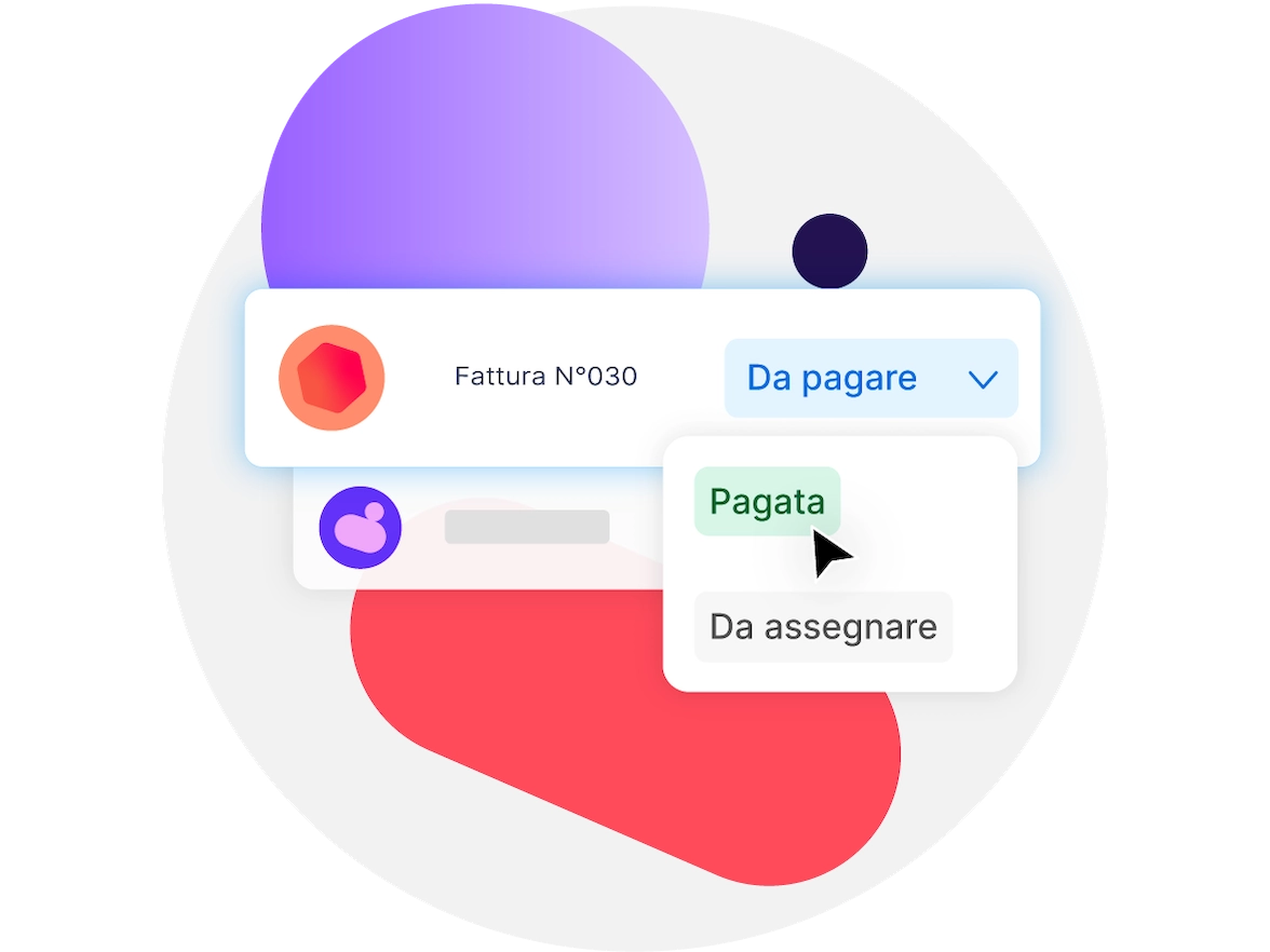 Assegna con un click lo stato delle tue fatture inviate e ricevute, e la riconciliazione diventa un gioco da ragazzi.