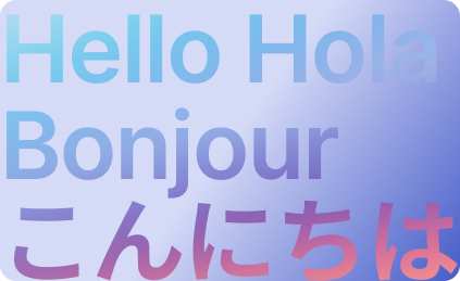 Hello shown in multiple languages