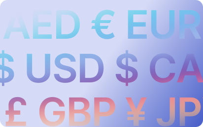 Multiple currency acronyms and symbols.