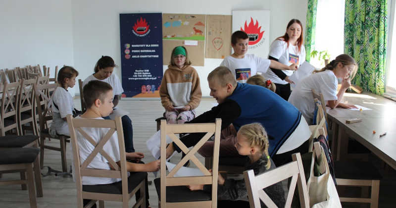 Dzieci podczas realizacji projektu 