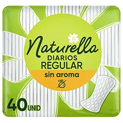 Naturella diarios regular sin aroma 40 unidades