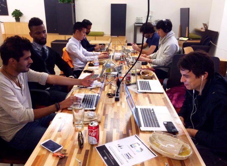  Scott and his classmates working during Hack Reactor 