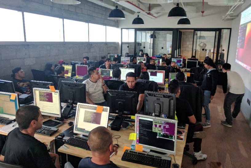   Holacode, a Hack Reactor supported coding bootcamp for recent returnees, on their first day of class  