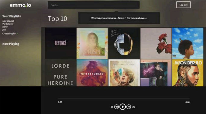  Ammo.io integrates several top music streaming services. 