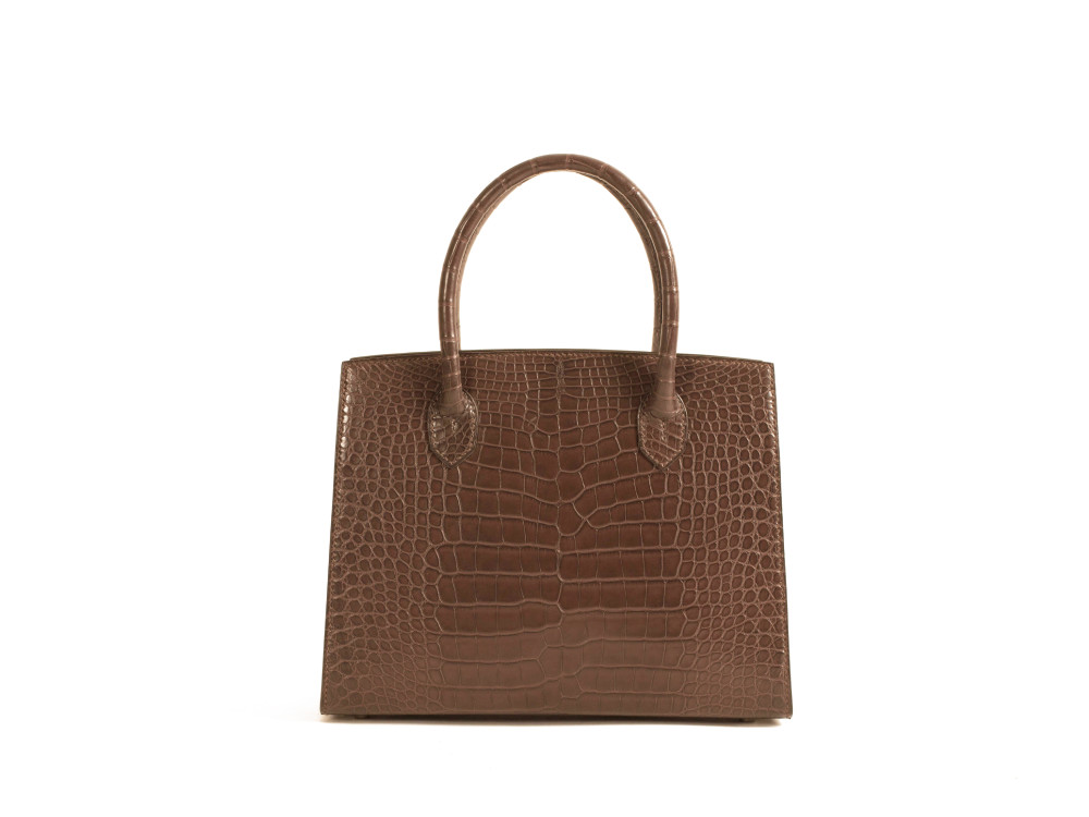 Delphes croco mat marron (1) M