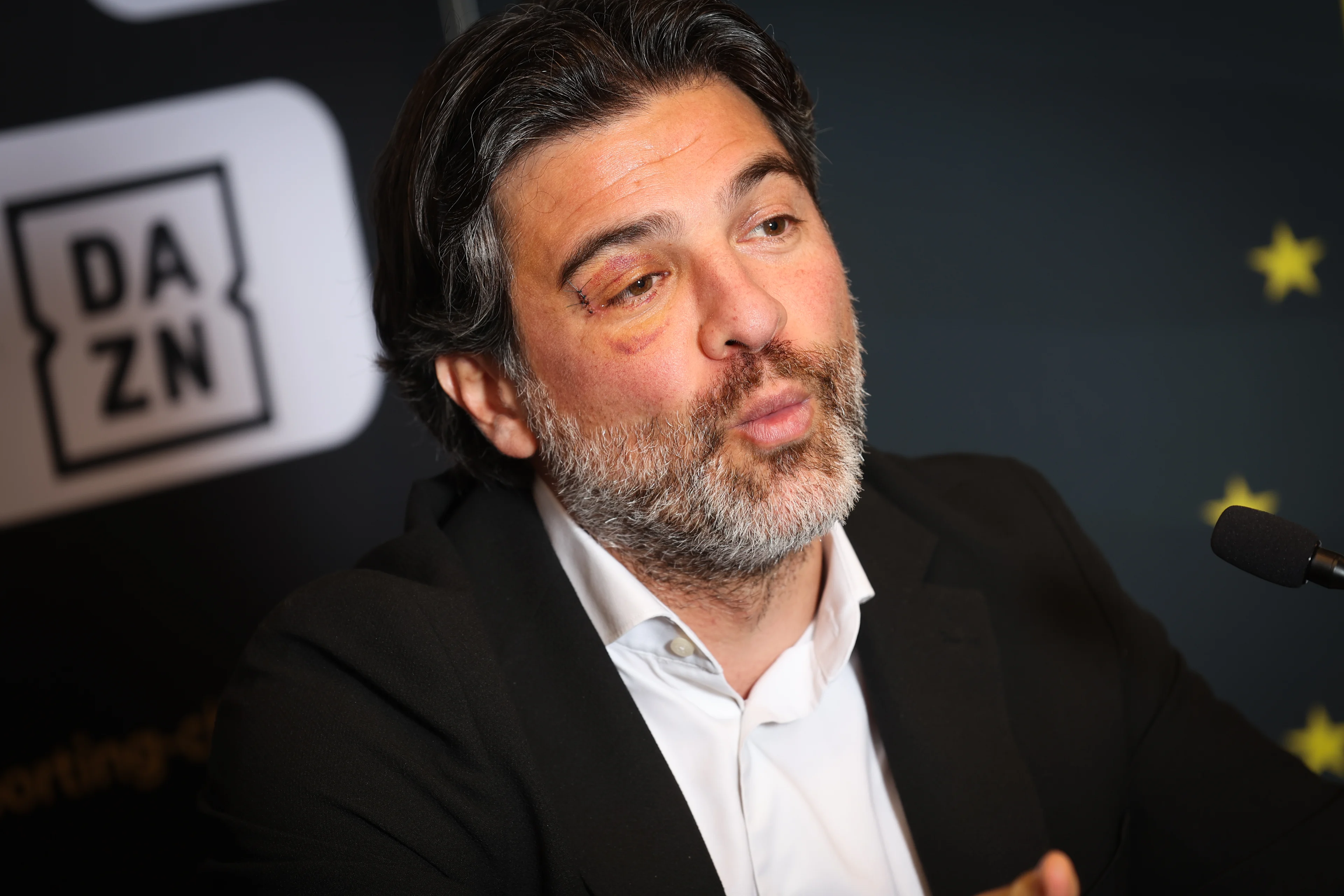 Charleroi's manager Mehdi Bayat pictured during a press conference of Belgian soccer club Sporting Charleroi to present its 2024-2027 Strategic Plan, in Charleroi, on Monday 28 October 2024.  BELGA PHOTO VIRGINIE LEFOUR