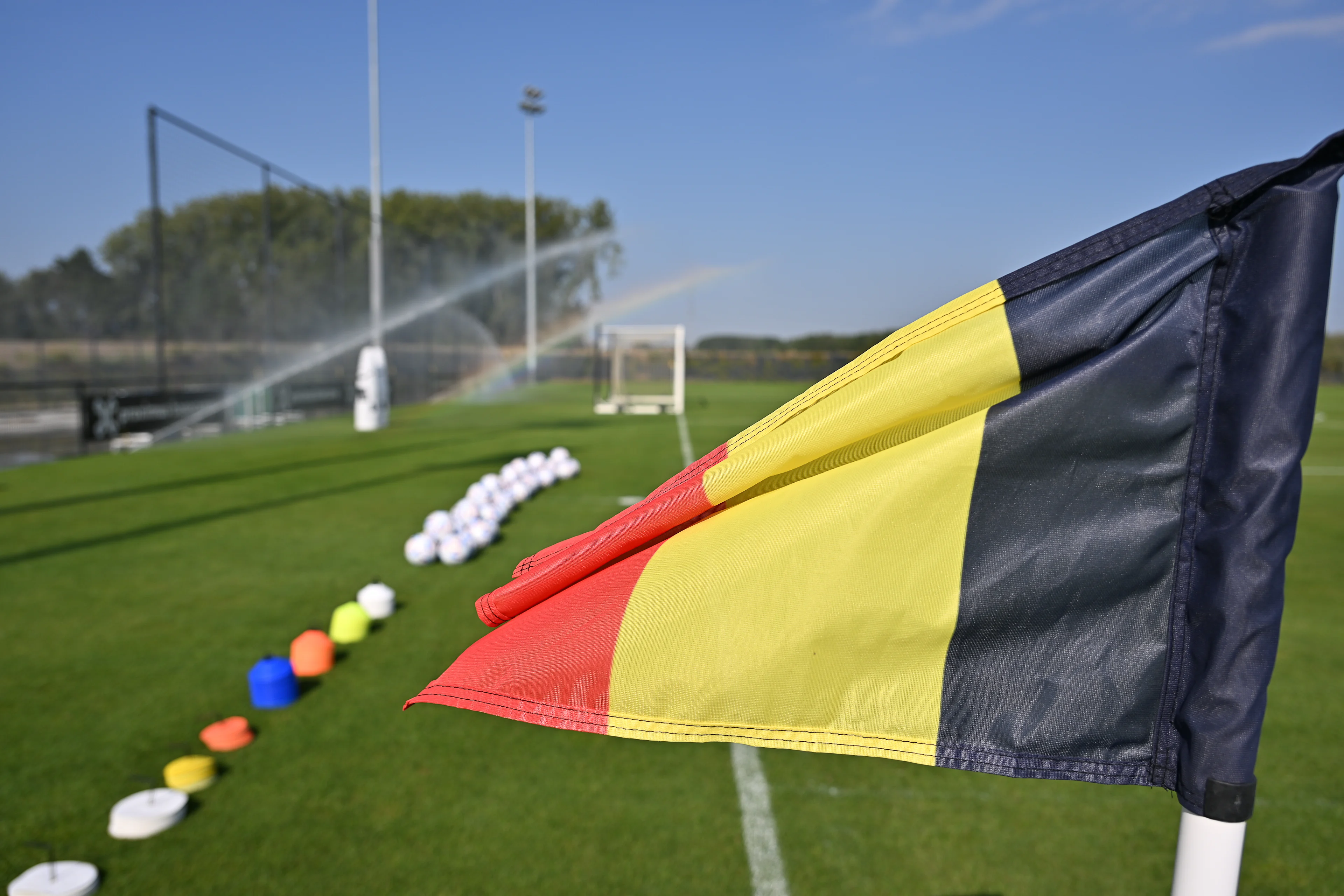 Illustration picture shows the Belgian flag ahead of a training session of Belgium's national women's soccer team the Red Flames, in Tubize, Wednesday 31 August 2022. On Friday the team will play Norway in the qualifications for the World Championships. BELGA PHOTO DAVID CATRY