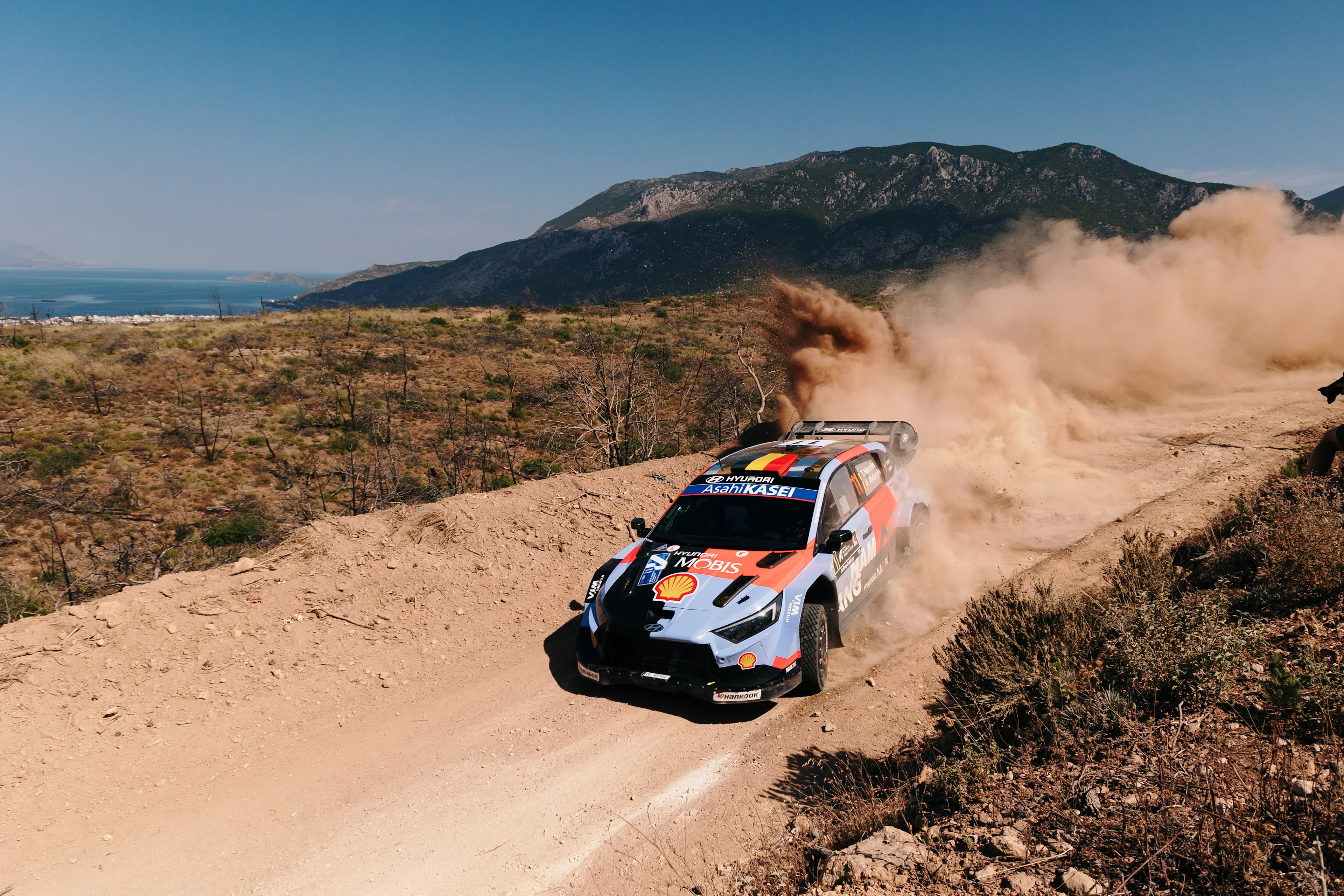 ATTENTION EDITORS - HAND OUT PICTURES - EDITORIAL USE ONLY - MANDATORY CREDIT 'Hyundai Motorsport'  This handout picture, distributed by Eric Dupain, shows Thierry Neuville aand Martijn Wydaeghe during the shakedown of the WRC EKO Acropolis Rally Greece 2026. PHOTO HANDOUT HYUNDAI MOTORSPORT HELENA EL MOKNI  *** Belga and Belga Editorial Board decline all responsibility regarding the content of this picture. ***