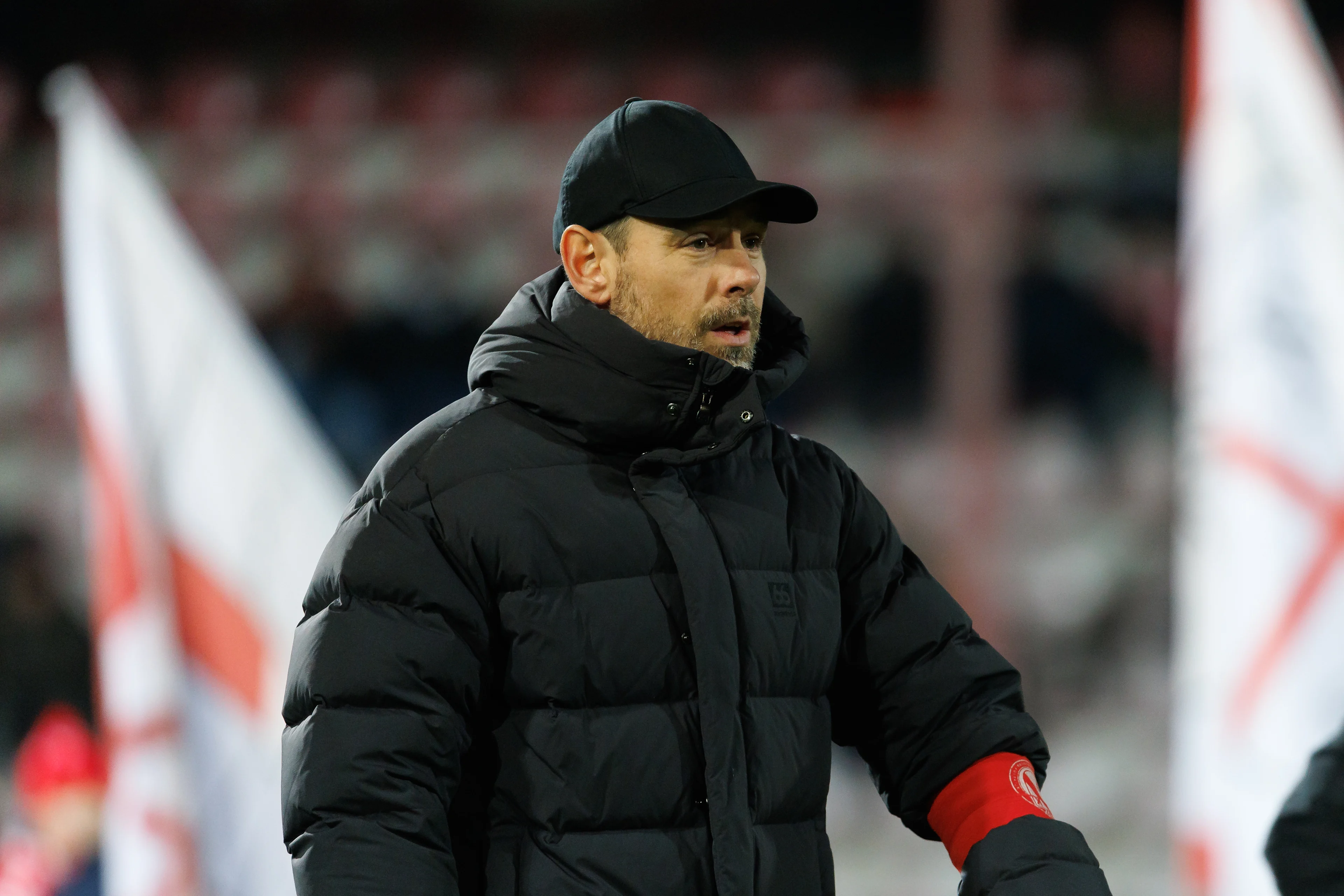 Kortrijk's head coach Freyr Alexandersson pictured ahead of a soccer match between KV Kortrijk and FCV Dender EH, Saturday 14 December 2024 in Kortrijk, on day 18 of the 2024-2025 season of the 'Jupiler Pro League' first division of the Belgian championship. BELGA PHOTO KURT DESPLENTER