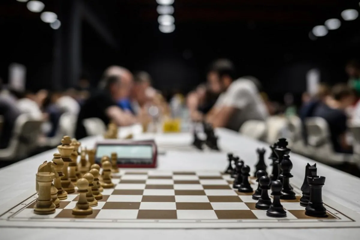 People compete in the 96th French chess championship on August 25, 2023 in L'Alpe d'Huez.   JEFF PACHOUD / AFP