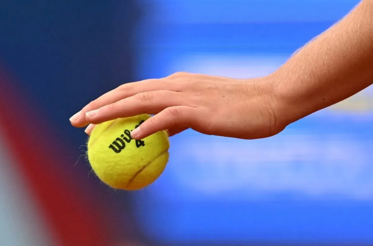 Argentina's Julia Riera serves against Brazil's Laura Pigossi during their women's singles semifinals tennis match of the Pan American Games Santiago 2023 at the Tennis Centre of the National Stadium Sports Park in Santiago, on October 28, 2023.  Raul ARBOLEDA / AFP