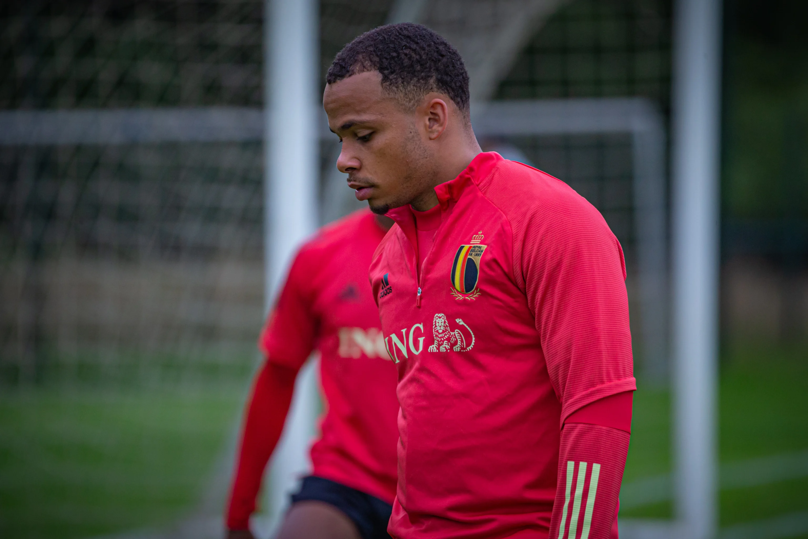 ATTENTION EDITORS - HAND OUT PICTURES - EDITORIAL USE WITH STORY ON THE BELGIAN UNDER 21 SOCCER TEAM ONLY - MANDATORY CREDIT RBFA  Hand out pictures released by the RBFA Royal Belgian Football Association, shows Belgium's Logan Ndenbe at a training session in Hasselt on Tuesday 20 September 2022. HAND OUT RBFA