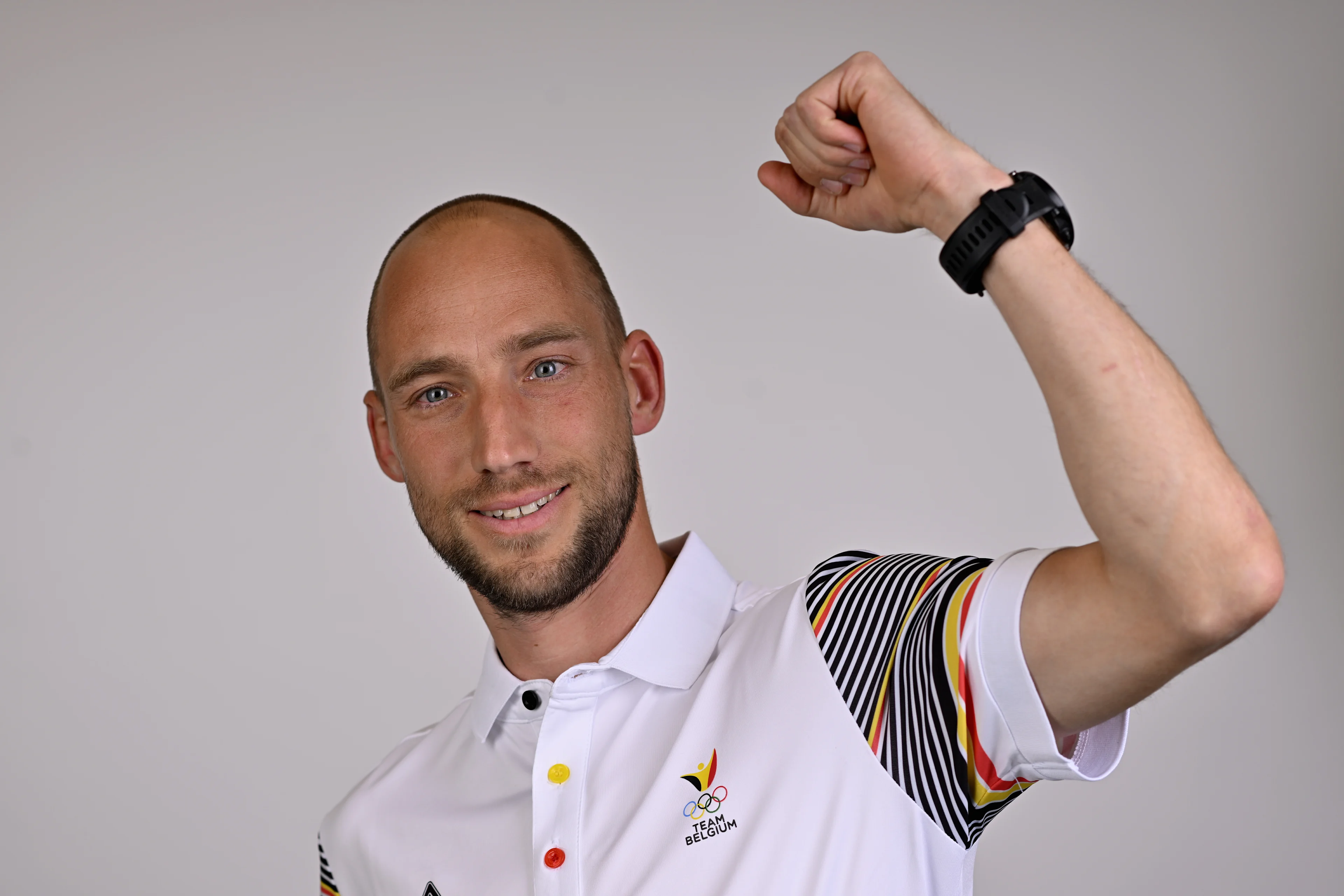 Vincent Bierinckx poses for the photographer at a photoshoot for the Belgian Olympic Committee BOIC - COIB ahead of the The World Games 2022 sports event, Wednesday 27 April 2022 in Brussels. BELGA PHOTO ERIC LALMAND