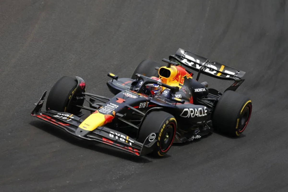 Red Bull Racing's Dutch driver Max Verstappen races during the Sprint race at the Jose Carlos Pace racetrack, aka Interlagos, in Sao Paulo, Brazil, on November 2, 2024, on the eve of the Formula One Sao Paulo Grand Prix.  Miguel Schincariol / AFP