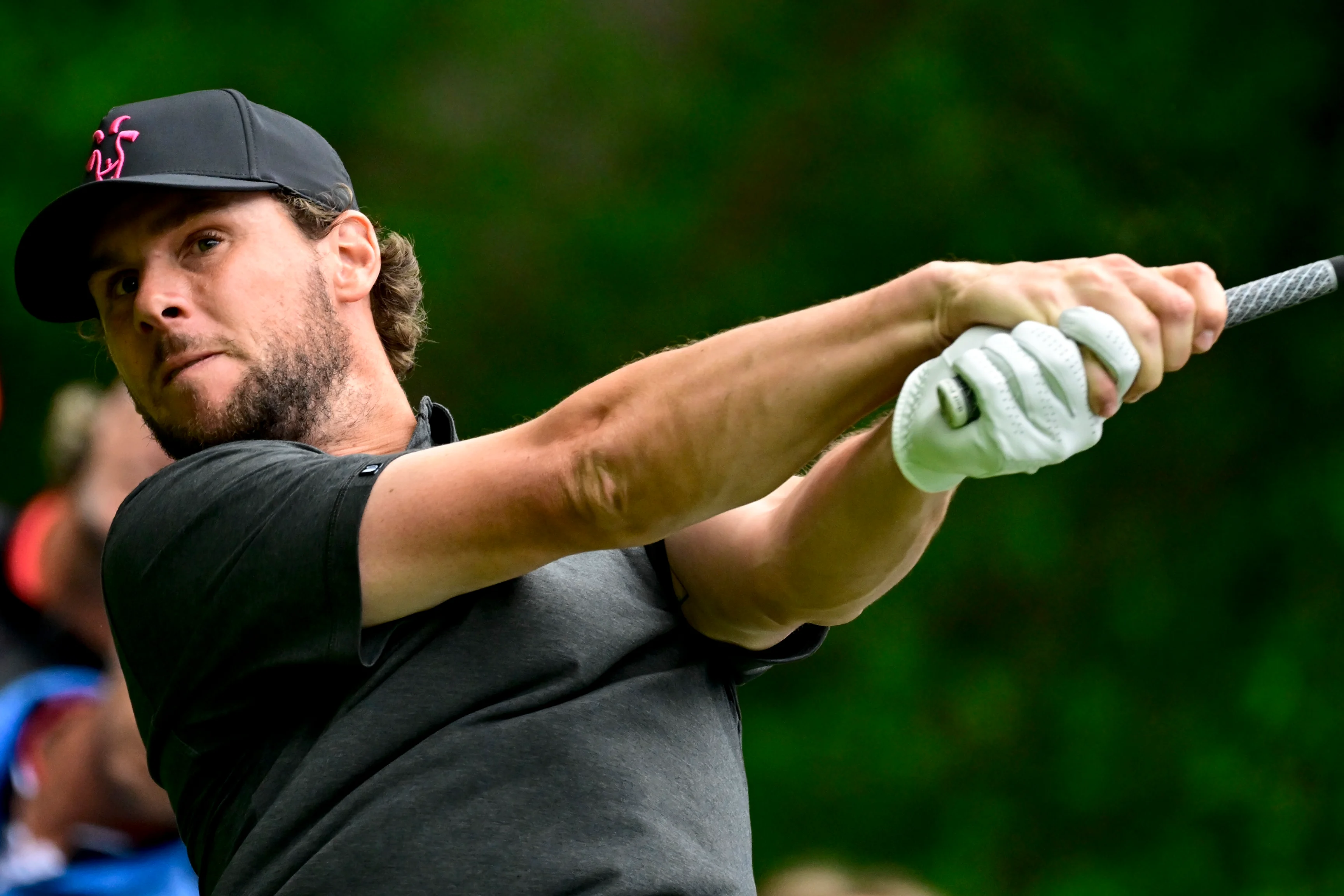 Belgian Thomas Pieters pictured in action during the first round (1/4) at the 2024 Soudal Open DP World Tour golf tournament, in Schilde, Thursday 23 May 2024. The 2024 Soudal Open takes place from 23 to 26 May at the Rinkven Golf Club in Schilde. BELGA PHOTO DIRK WAEM