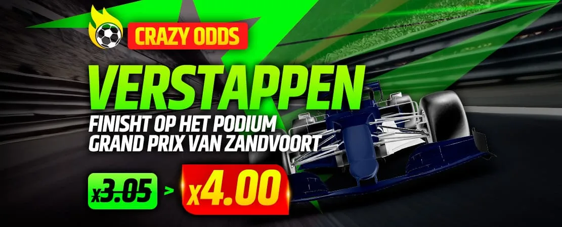 🏎️ Crazy odds: Max Verstappen finisht op het podium! Nu van 3.05 naar 4.00! 🔥