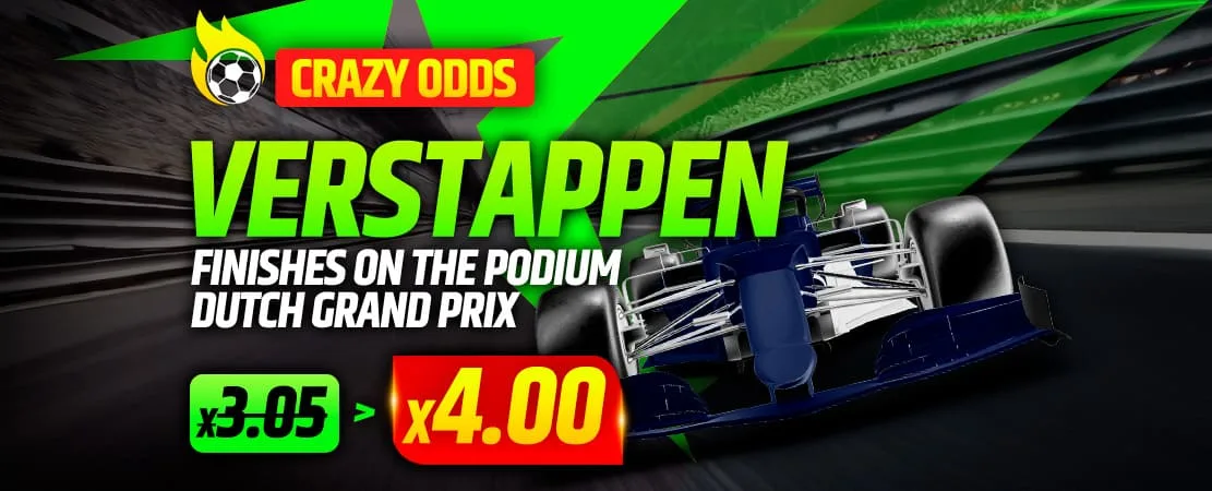 🏎️ Crazy odds: Max Verstappen finishes on the podium! Odds boosted from 3.05 to 4.00! 🔥