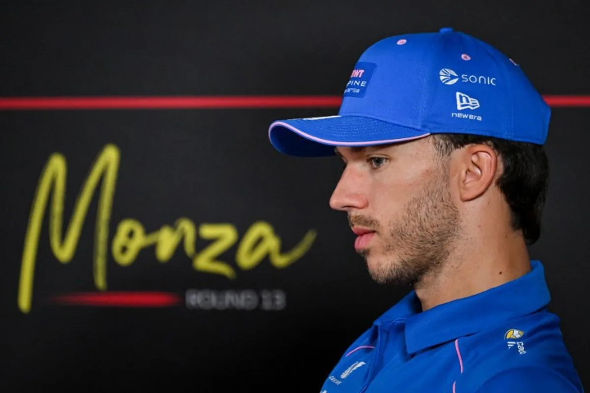 Alpine's French driver Pierre Gasly attends a press conference ahead of the Italian Formula One Grand Prix at the Autodromo Nazionale Monza circuit in Monza, northern Italy on September 3, 2026.  Andrej ISAKOVIC / AFP