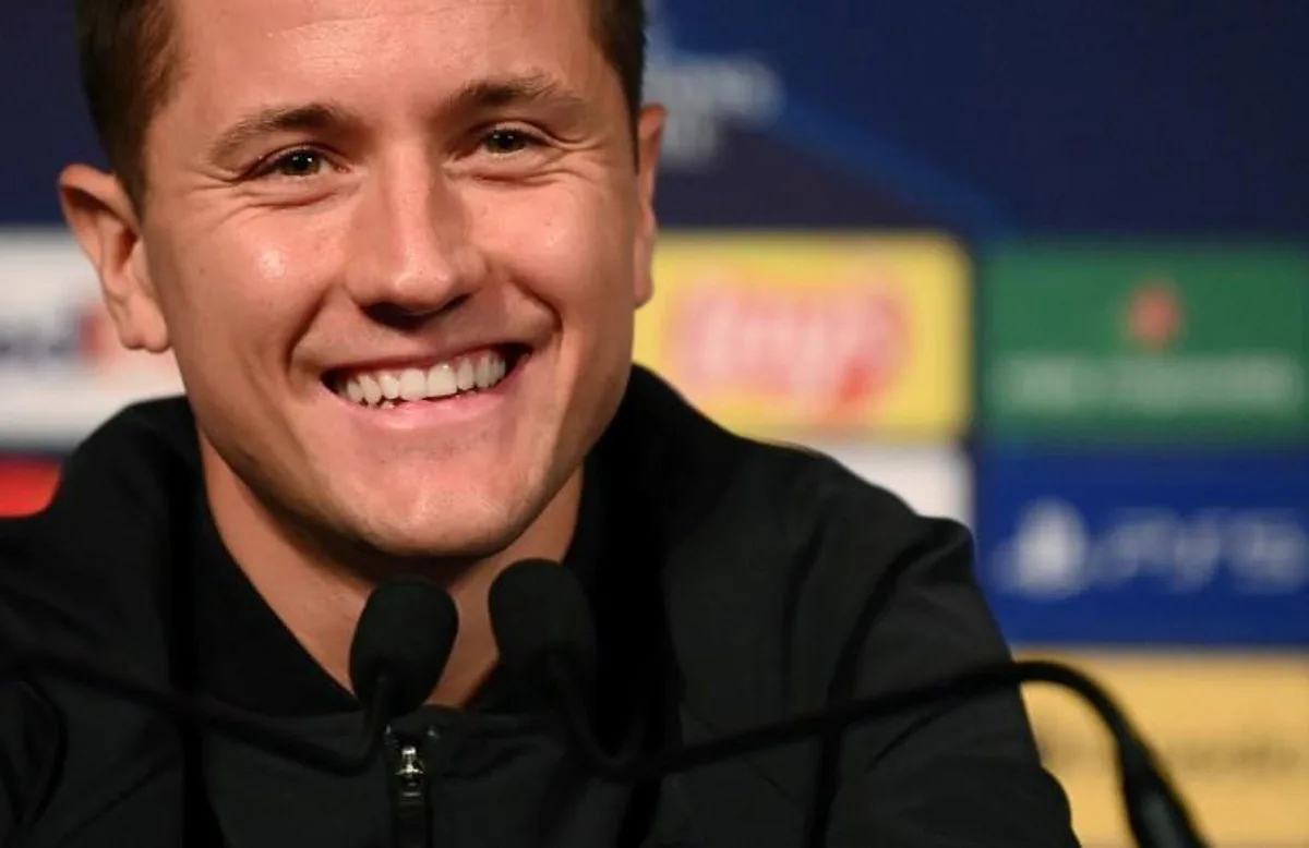 Paris Saint-Germain's Spanish midfielder Ander Herrera reacts during a press conference at the Parc des Princes stadium in Paris on September 27, 2021, on the eve of their UEFA Champions Leage first round group A football match against Manchester City.    FRANCK FIFE / AFP