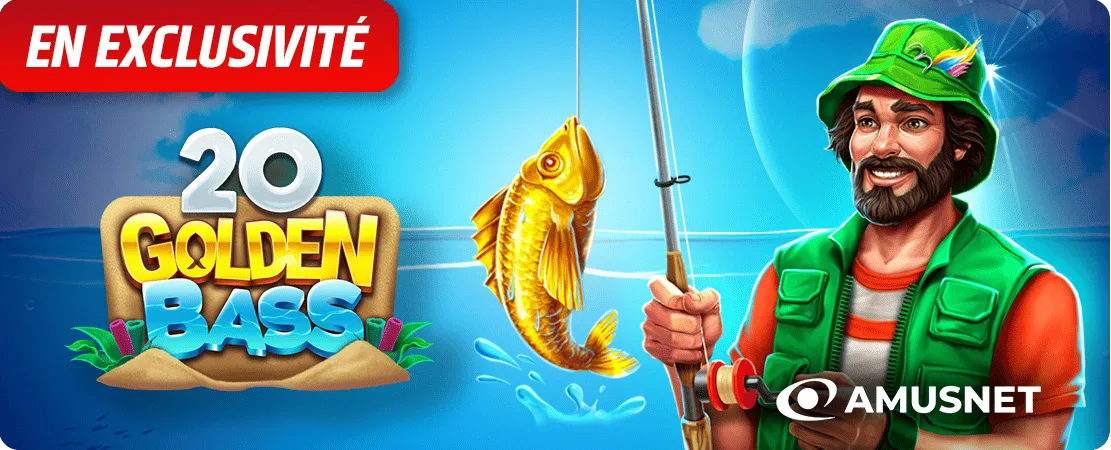 🎣 20 Golden Bass d'Amusnet - Seulement chez Starcasino