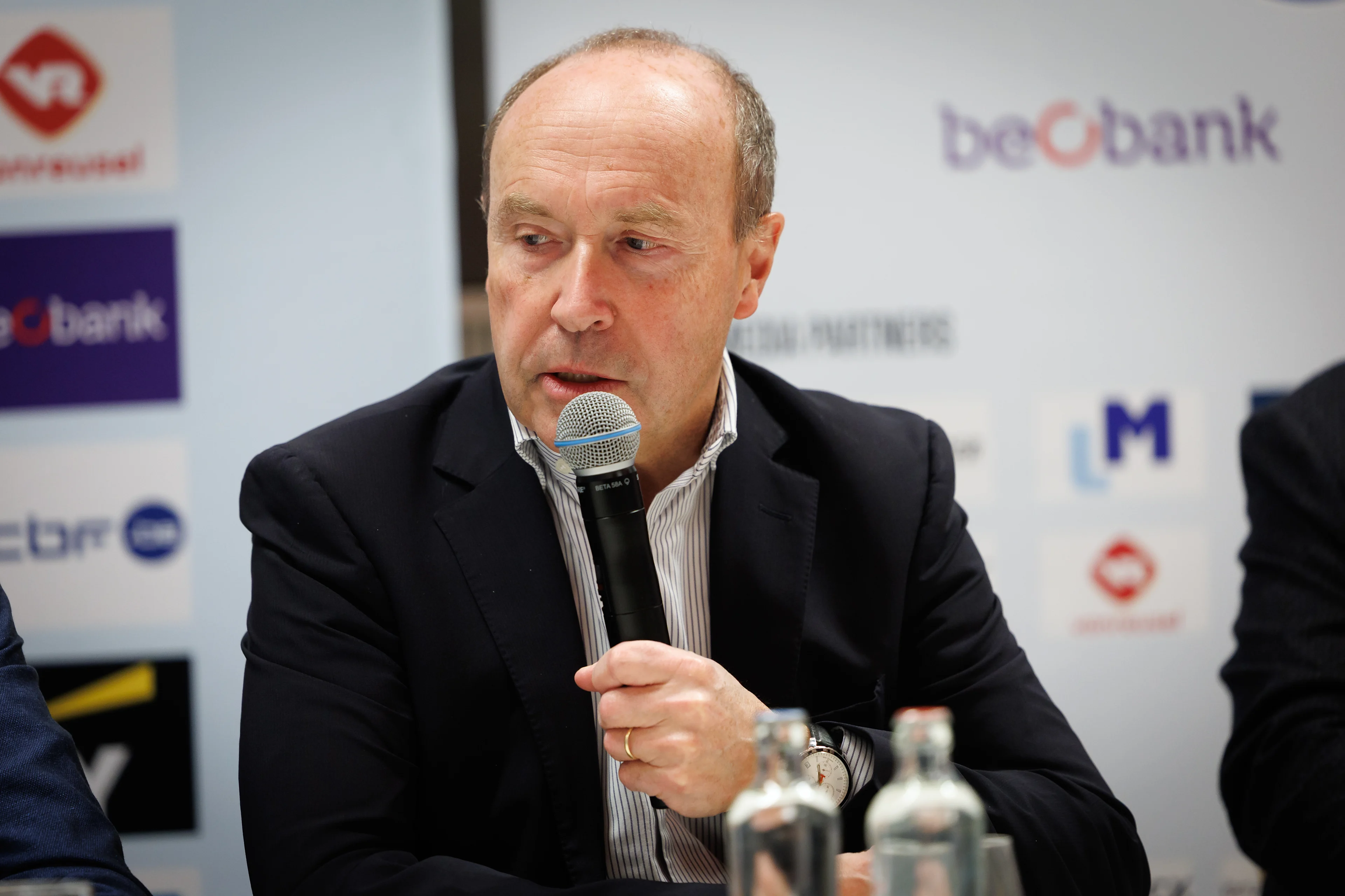 President of the Belgian Cycling Federation Tom Van Damme pictured during a press conference ahead of the UEC Cyclocross European championships, Friday 07 November 2025, Middelkerke. The European cyclocross championships take place on 8 and 9 November. BELGA PHOTO KURT DESPLENTER