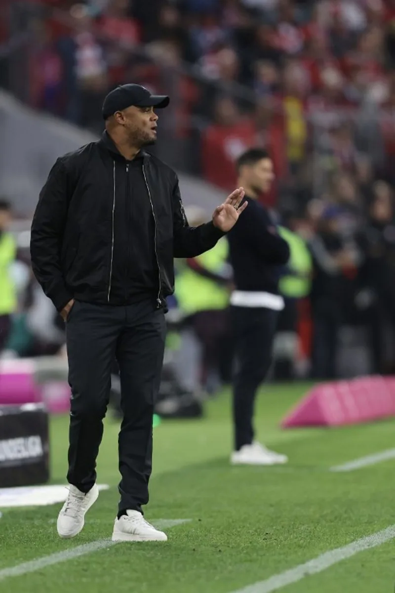 Bayern Munich's Belgian head coach Vincent Kompany is seen during the German first division Bundesliga football match between FC Bayern Munich and Bayer 04 Leverkusen in Munich, southern Germany on September 28, 2024.  Alexandra BEIER / AFP