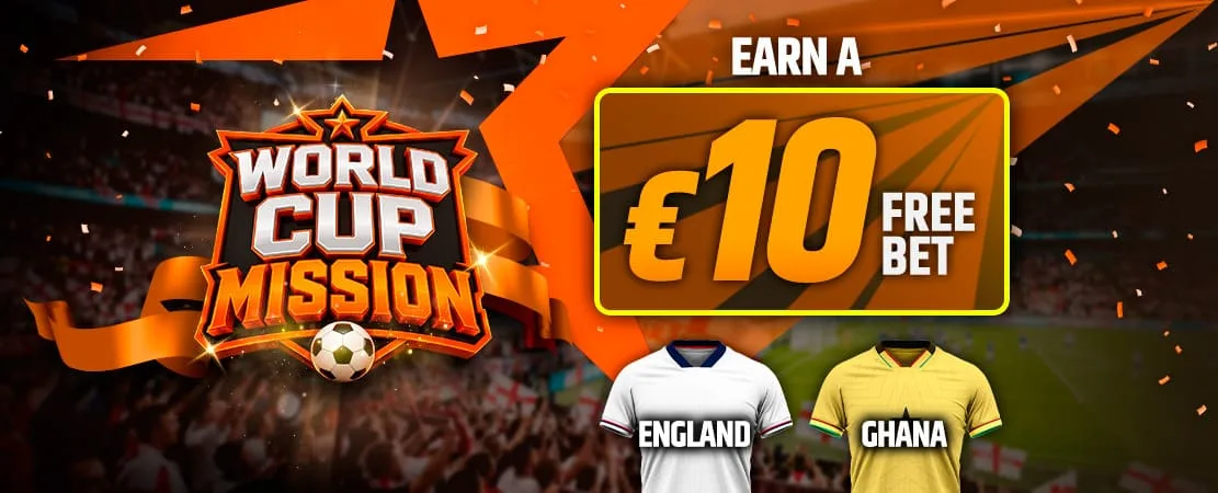 🏆 World Cup Mission: Score Your €10 Free Bet for England - Ghana! ⚽