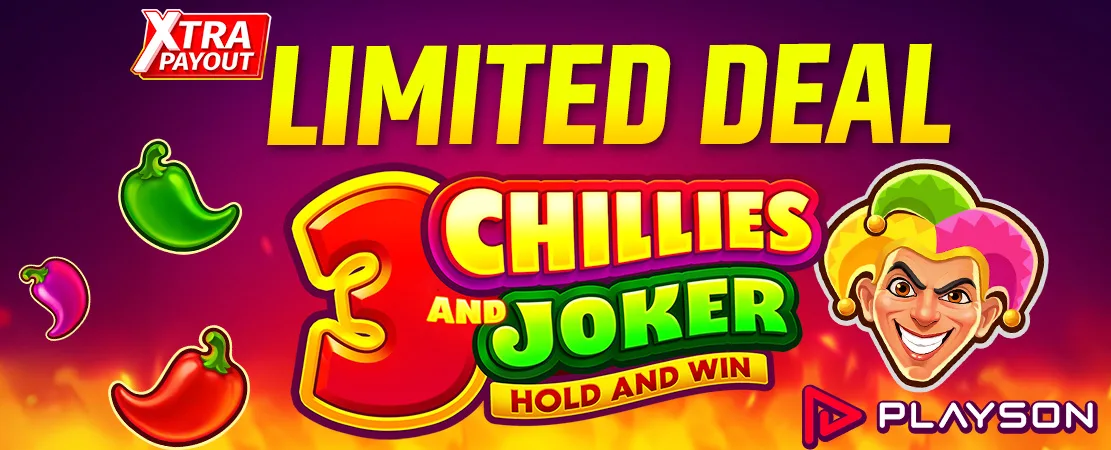 Xtra Payout Limited Deal |3 Chillies and Joker: Hold and Win van Playson💥