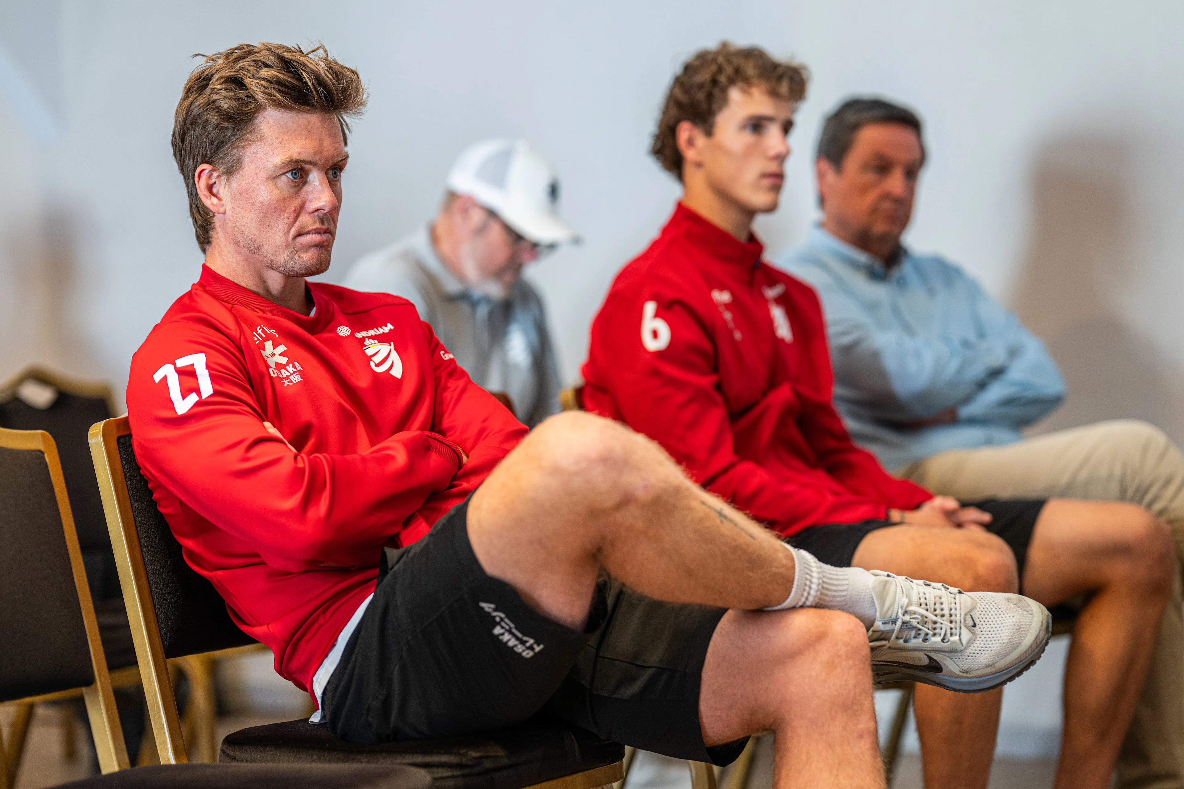 Belgium's Tom Boon pictured during a press conference of the Belgian national teams Red Lions and Red Panthers for the upcoming 2026 Hockey World Cup, Wednesday 12 August 2026, in Genval. The 2026 edition of the Hockey World Cup takes place in Belgium and The Netherlands from August 15 to August 30. BELGA PHOTO EMILE WINDAL