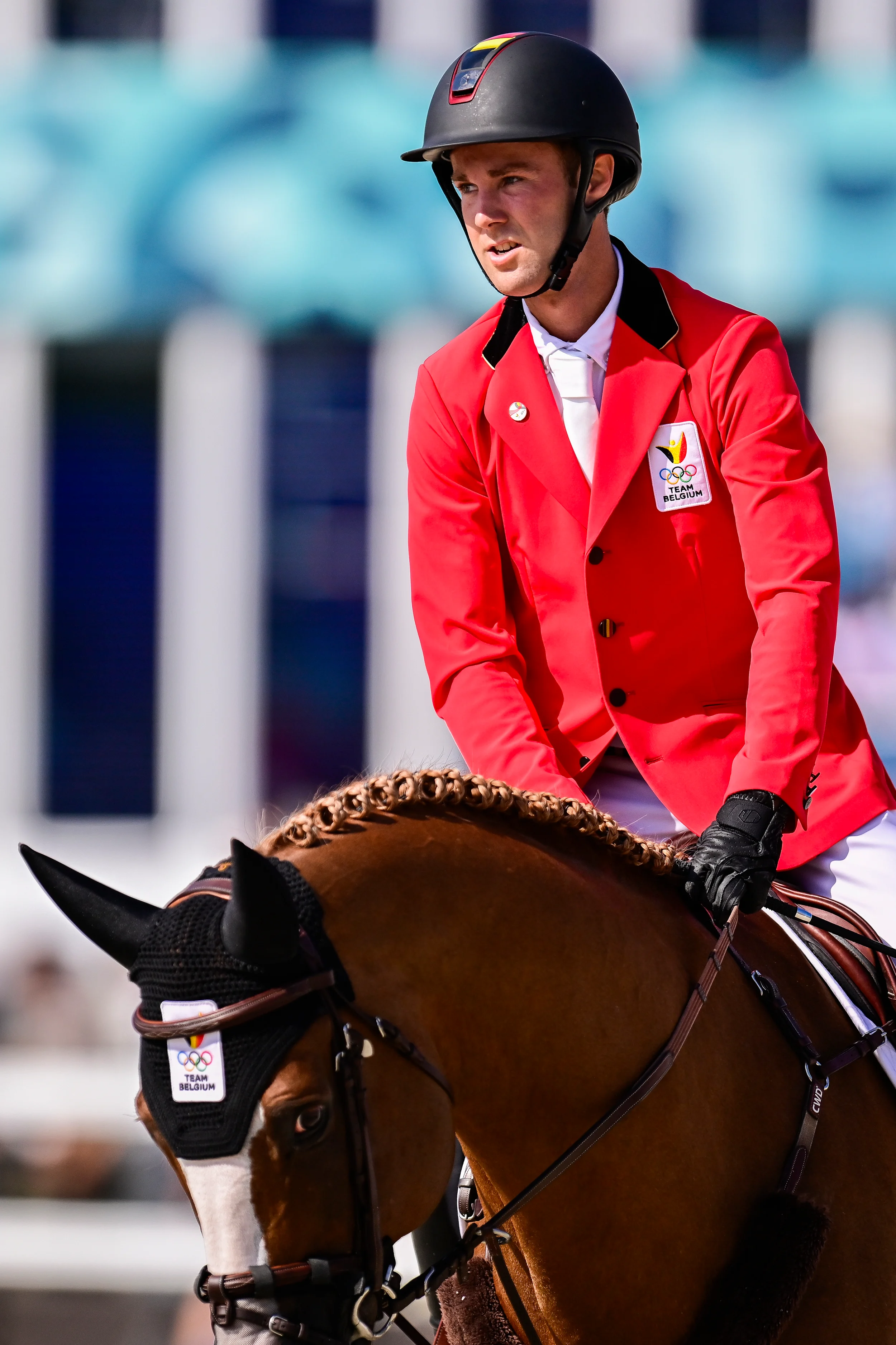 Belgian rider Gilles Thomas and his horse Ermitrage Kalone pictured in action during the Equestrian Mixed Individual Jumping final at the Paris 2024 Olympic Games, on Tuesday 06 August 2024 in Paris, France. The Games of the XXXIII Olympiad are taking place in Paris from 26 July to 11 August. The Belgian delegation counts 165 athletes competing in 21 sports. BELGA PHOTO DIRK WAEM