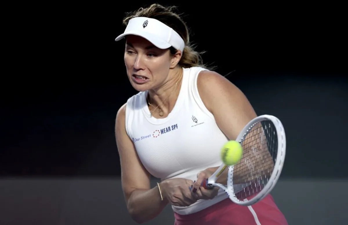 USA's Danielle Collins returns the ball to Australia's Olivia Gadecki during the WTA 2024 women's singles round of 16 match in Zapopan, Mexico, on September 11, 2024.  ULISES RUIZ / AFP