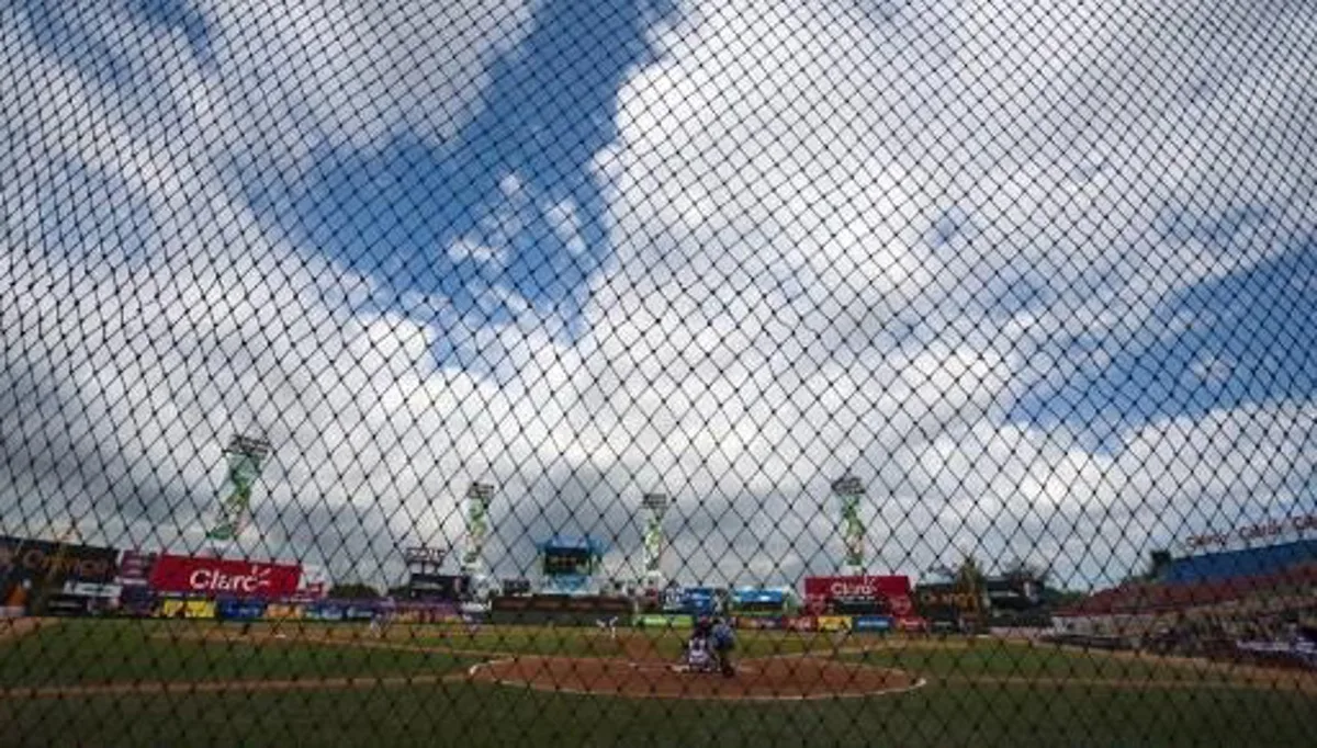 General view behind homeplate of the Carribbean Series baseball game between Puerto Rican Indios de Mayaguez and Mexican Yaquis de Obregon at the Quisqueya stadium in Santo Domingo, Dominican Republic on February 6, 2012. AFP PHOTO/OMAR TORRES