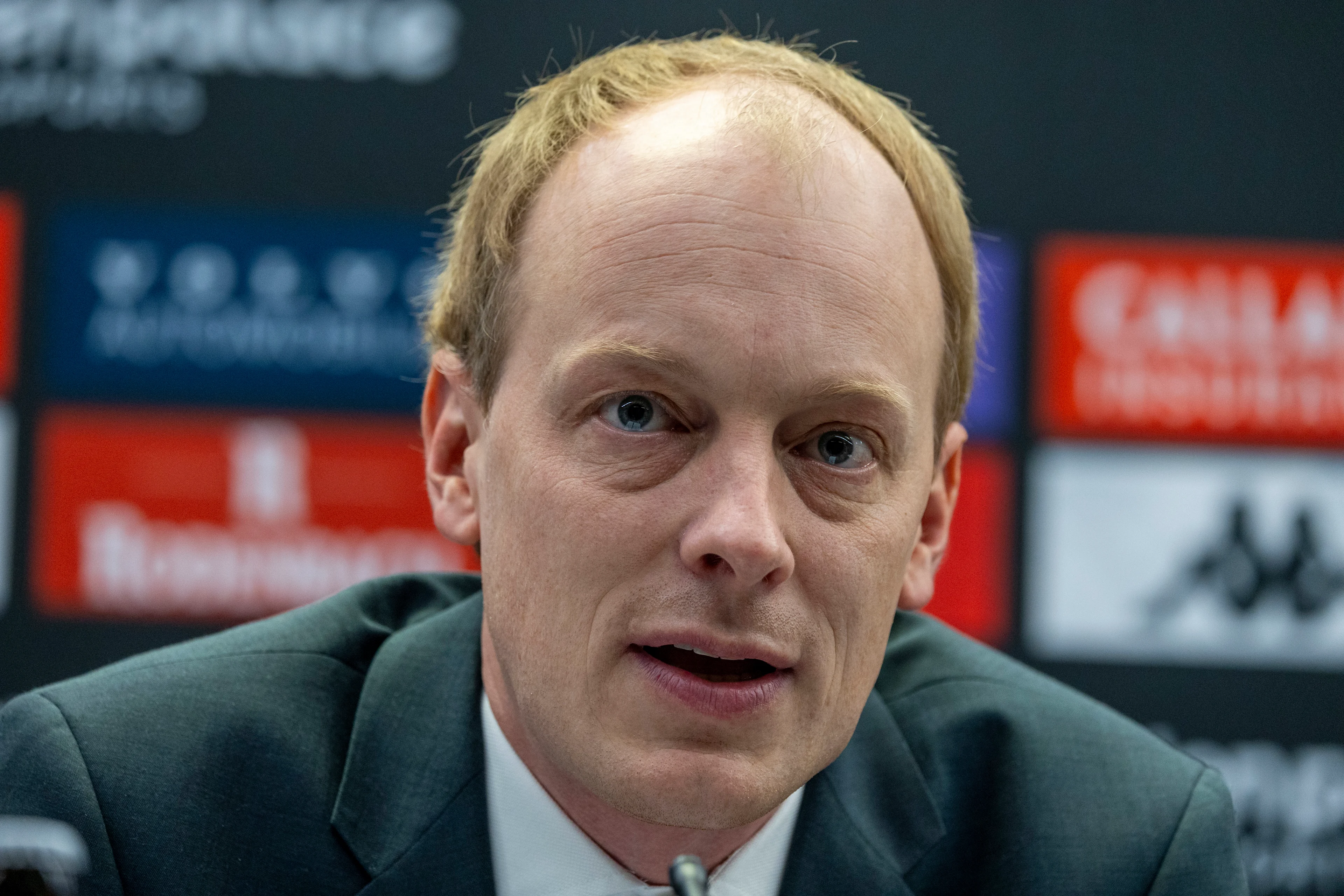 Cercle's CEO Alexander Vantyghem pictured during a press conference of Belgian first division team Cercle Brugge KSV to present their new head coach, Wednesday 11 December 2024 in Brugge. Austrian Feldhofer was appointed to lead the team. BELGA PHOTO NICOLAS MAETERLINCK