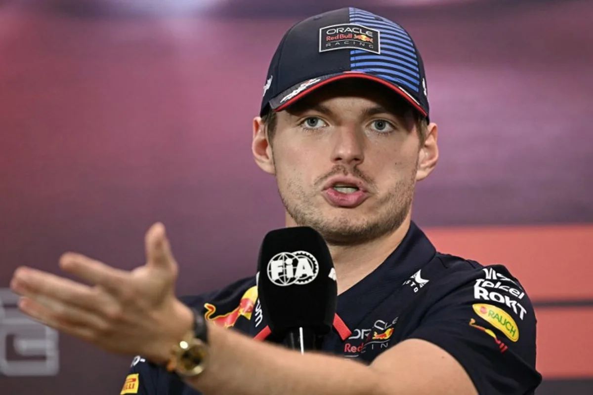 Red Bull Racing's Dutch driver Max Verstappen takes part in a press conference ahead of the Formula One Singapore Grand Prix night race at the Marina Bay Street Circuit in Singapore on September 19, 2024.  Lillian SUWANRUMPHA / AFP