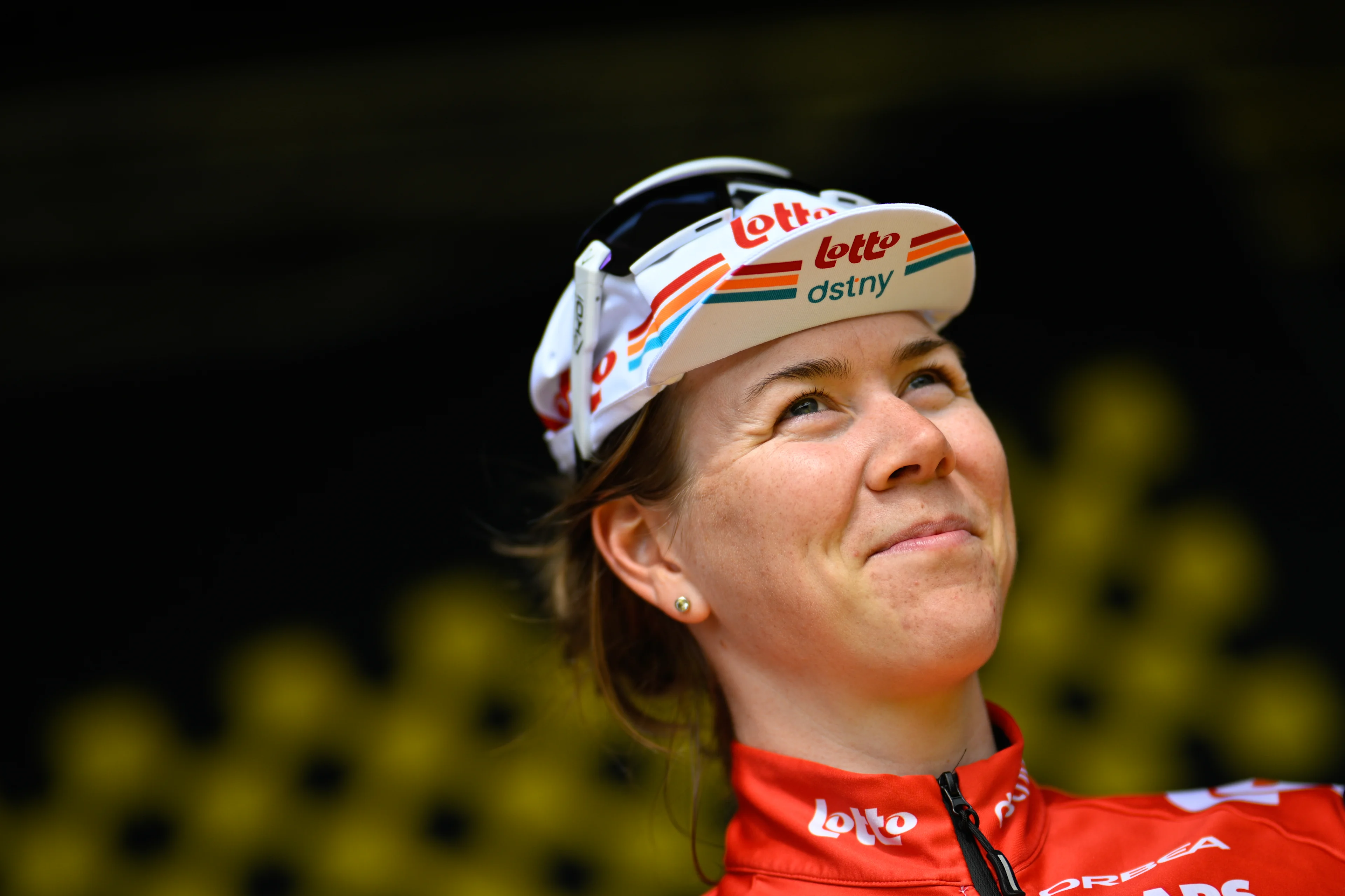 Dutch Thalita De Jong of Lotto Dstny Ladies pictured at the start of the women's race of the 'Ronde van Vlaanderen/ Tour des Flandres/ Tour of Flanders' one day cycling event, 163km with start and finish in Oudenaarde, Sunday 31 March 2024. BELGA PHOTO JASPER JACOBS