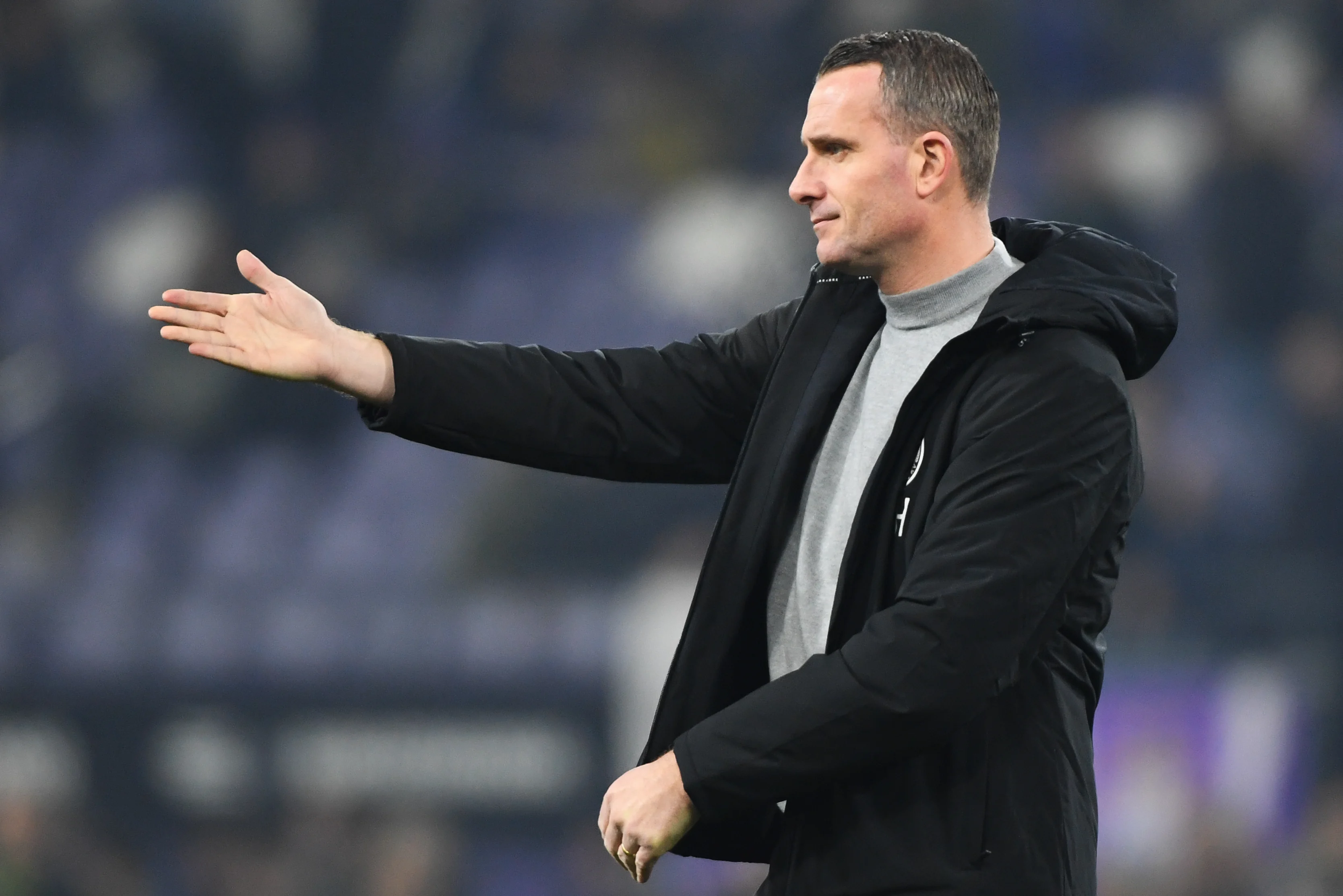 Club's head coach Nicky Hayen pictured during a soccer game between RSC Anderlecht and Club Brugge, Sunday 12 January 2025 in Brussels, on day 21 of the 2024-2025 season of 'Jupiler Pro League' first division of the Belgian championship. BELGA PHOTO JILL DELSAUX