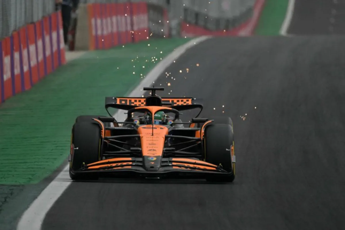 McLaren's Australian driver Oscar Piastri races during the sprint qualifying for the Formula One Sao Paulo Grand Prix at the Jose Carlos Pace racetrack, aka Interlagos, in Sao Paulo, Brazil, on November 1, 2024.  NELSON ALMEIDA / AFP