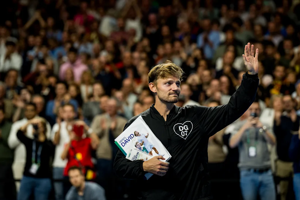 David Goffin of Belgium pictured during an award ceremony after the European Open ATP tennis tournament in Brussels, on Thursday 22 October. This year's edition of the tournament is taking place from 17 to 25 October BELGA PHOTO JASPER JACOBS