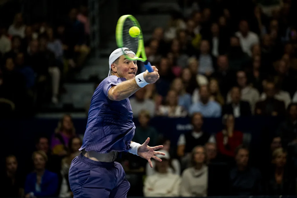 Jan-Lennard Struff of Germany pictured in action during the European Open ATP tennis tournament in Brussels, on Sunday 25 October 2026. This year's edition of the tournament is taking place from 17 to 25 October BELGA PHOTO JASPER JACOBS