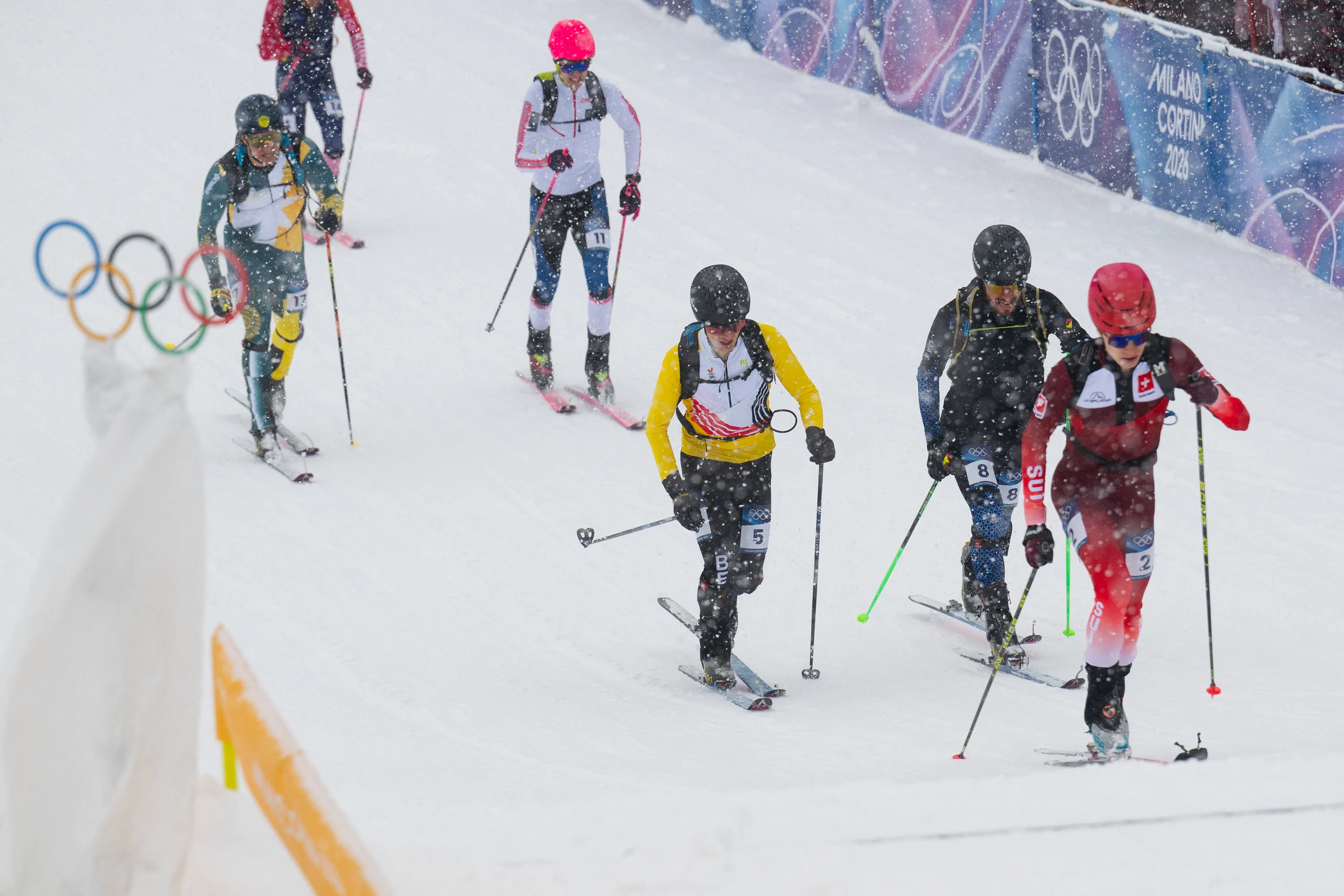 Maximilien Drion du Chapois of team Belgium competes the Men's Sprint Ski Montaineering on day thirteen of the Milano Cortina 2026 Winter Olympic games at Slelvio Ski Center in Bormio on February 19, 2026 in Livigno, Italy. Photo by Laurent Zabulon/ABACAPRESS.COM/ BENELUX ONLY