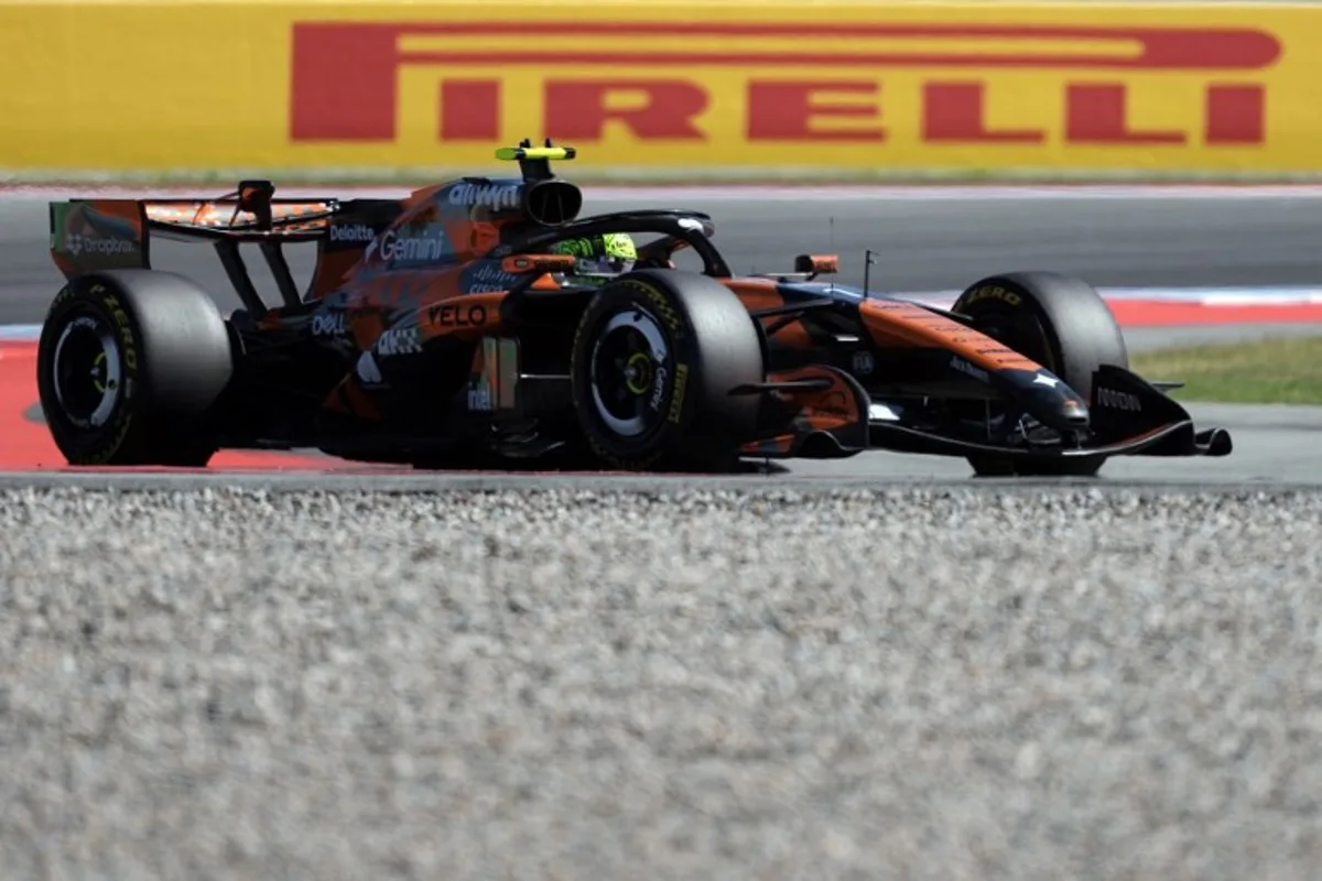 McLaren's British driver Lando Norris takes part in the second practice session at the Circuit de Catalunya ahead of the Catalonia Formula One Grand Prix in Montmelo, on the outskirts of Barcelona on June 12, 2026. Manaure QUINTERO / AFP
