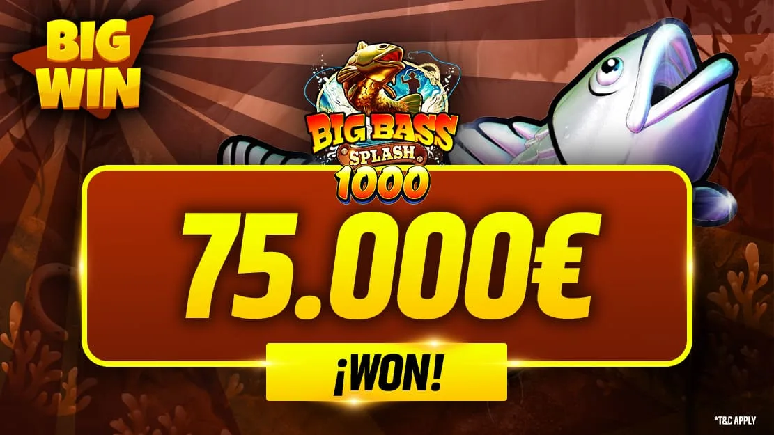 De 6 € a 75.000 €: una gran victoria en Big Bass Splash 1000