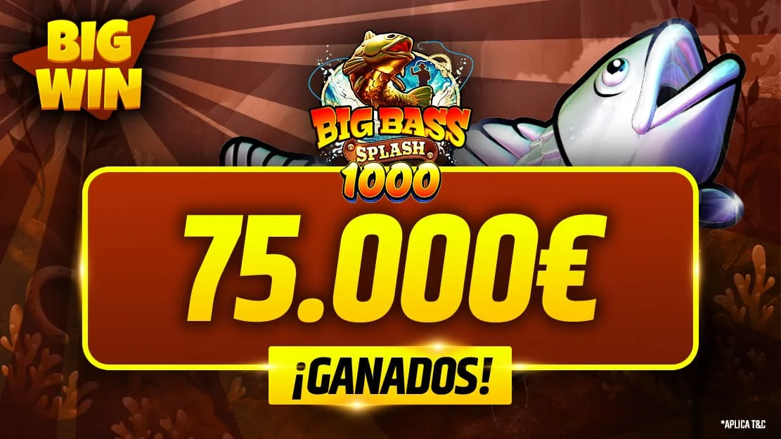 De 6 € a 75.000 €: una gran victoria en Big Bass Splash 1000
