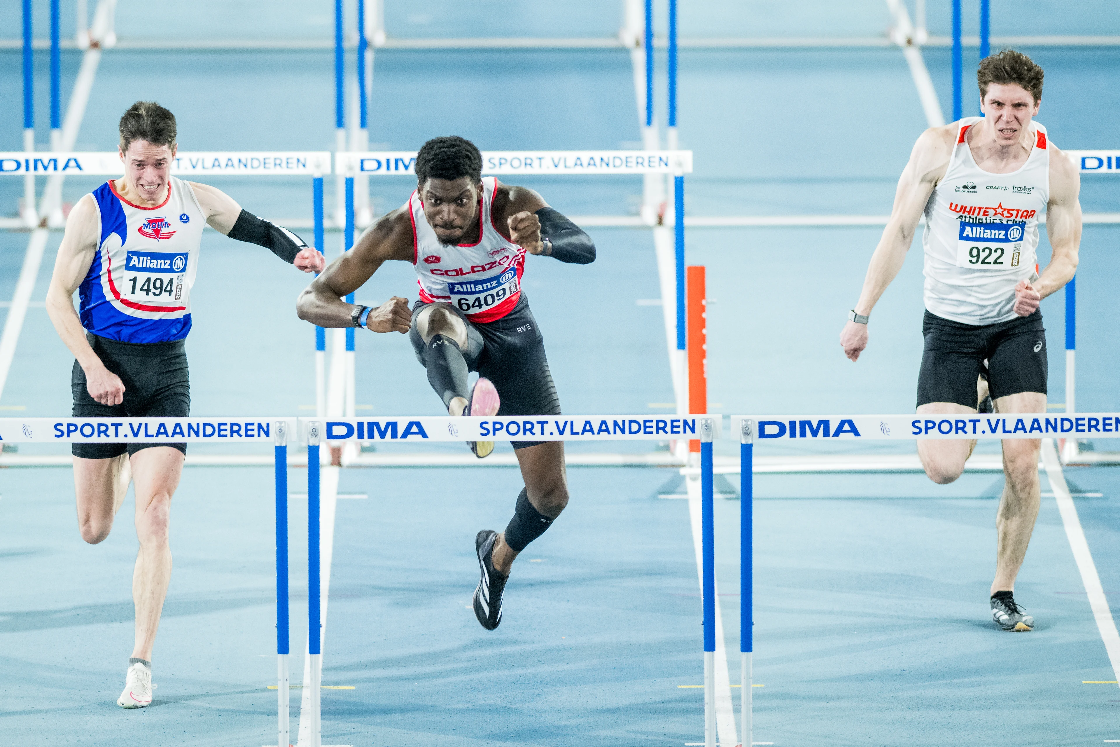 Belgian Elie Bacari pictured in action during the Belgian indoor athletics championships, on Sunday 23 February 2025 in Gent. BELGA PHOTO JASPER JACOBS