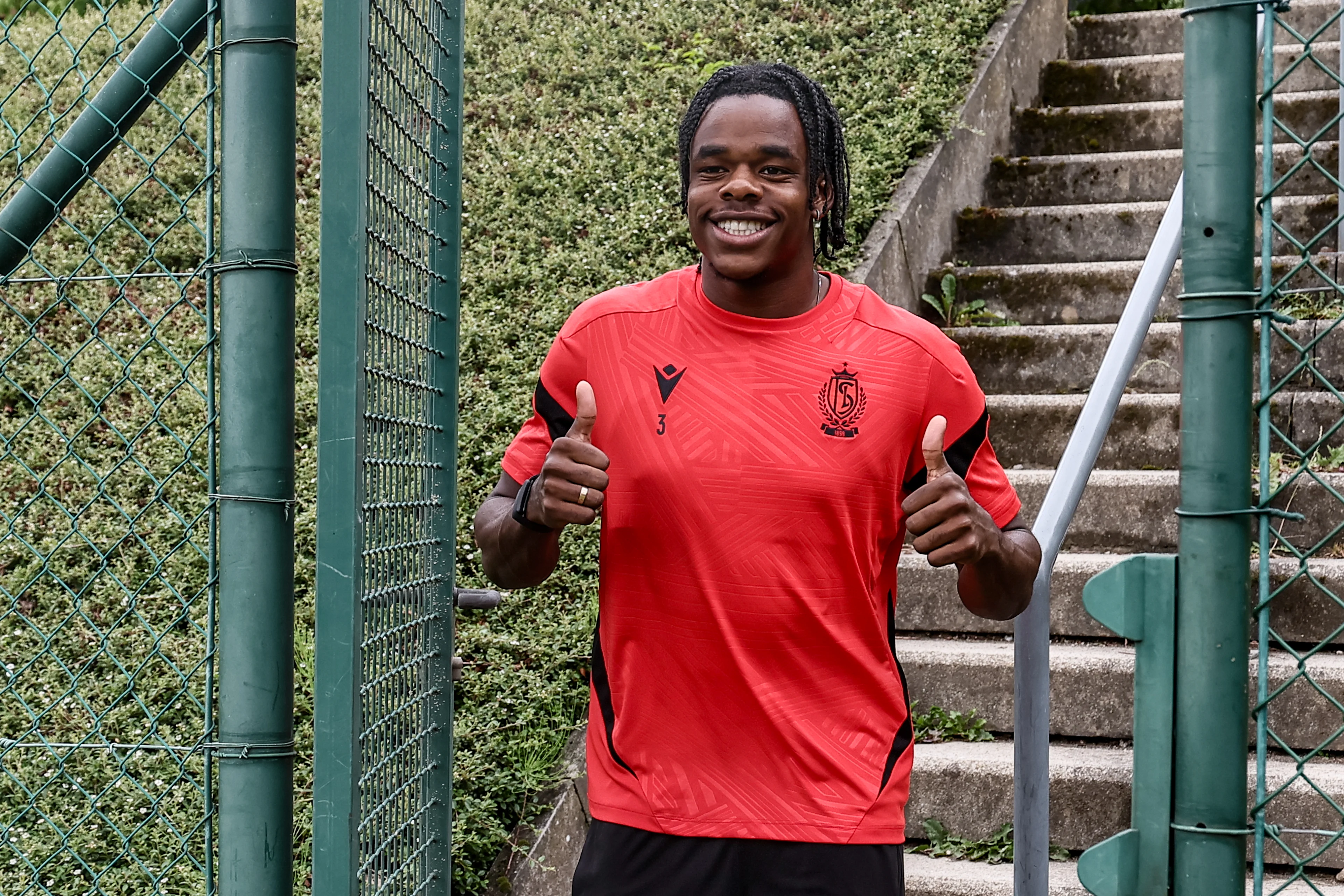 Standard's Nathan Ngoy pictured during a training session of Belgian soccer team Standard de Liege, Thursday 26 June 2025 in Liege, in preparation of the upcoming season. BELGA PHOTO BRUNO FAHY