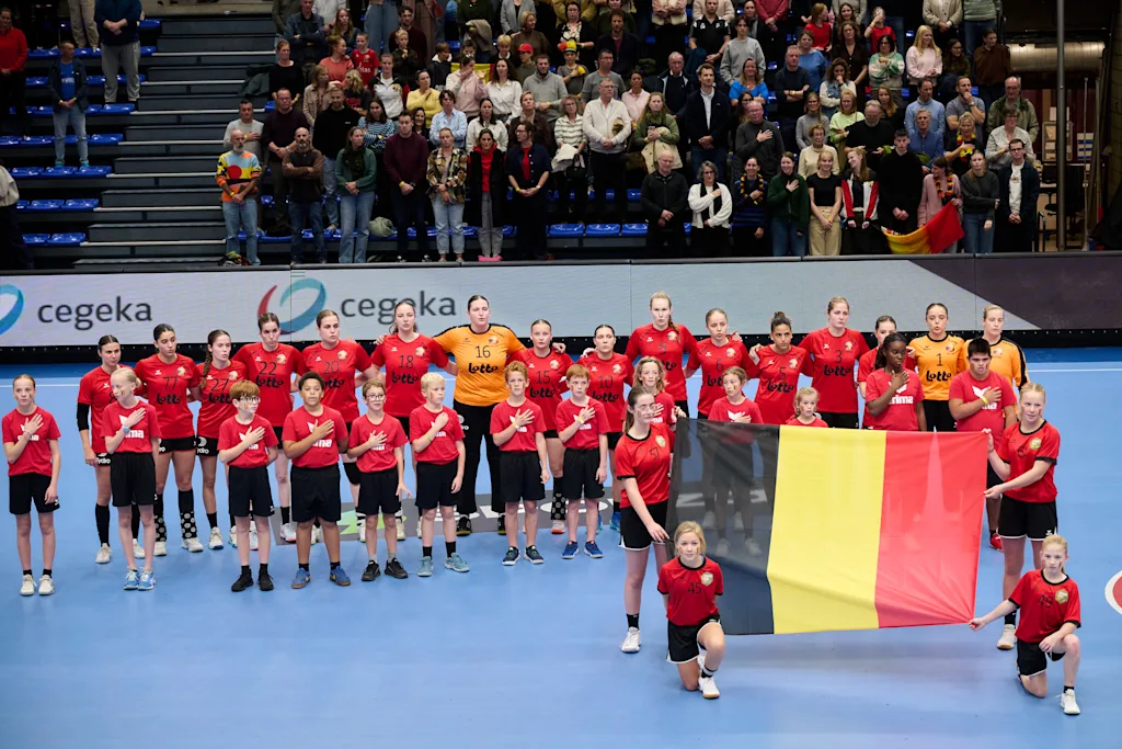 ATTENTION EDITORS - HANDOUT PICTURES - EDITORIAL USE ONLY MANDATORY CREDIT ALAIN DECAMPS This handout picture, released by Alain Decamps on Wednesday 21 October 2026 shows Belgian players during the World Championship 2027 Qualifier between Belgium and Lithuania, in Hasselt. Belga and Belga editorial board decline all responsability regarding the content of this picture. PHOTO ALAIN DECAMPS